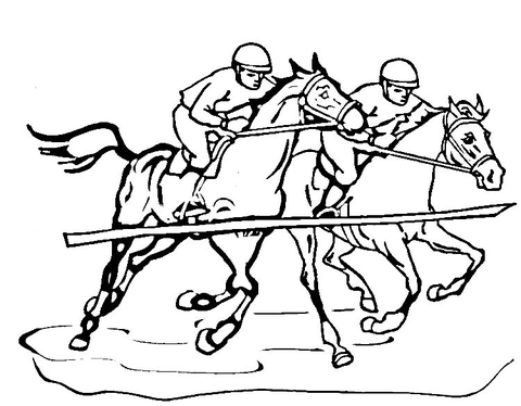 Race Horse  Coloring Page